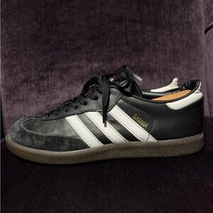 Black Adidas Samba Leather Men's Athletic Shoes 019000 Size 6.5 2019